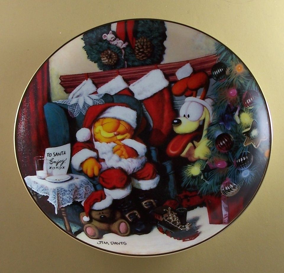 NOT A FAT CAT WAS STIRRING Garfields Christmas Plate Jim Davis 