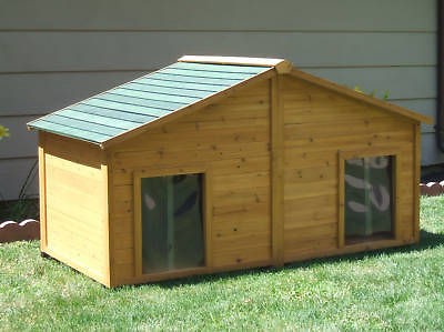 SIMPLY CEDAR INSULATED DUPLEX DOG HOUSE LARGE SIZE