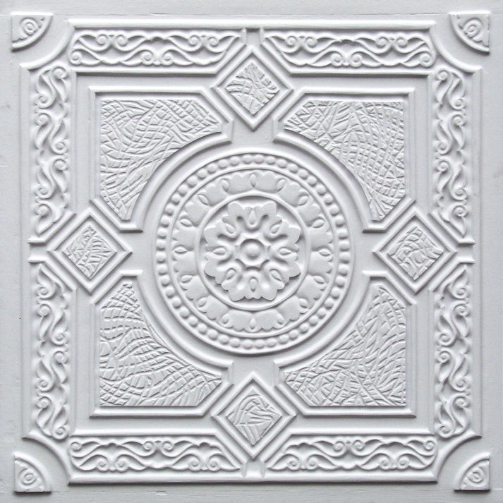 303 White Faux TIN PVC Ceiling Tiles Tin Alternative