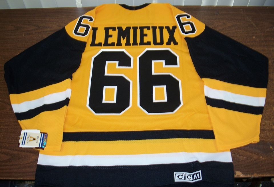 Mario Lemieux CCM Vintage Gold Mens Premier Jersey (M)