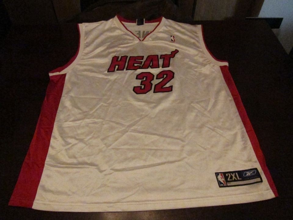 Reebok Mens Shaq Shaquille O Neal Miami Heat Crazy Fresh White Jersey 