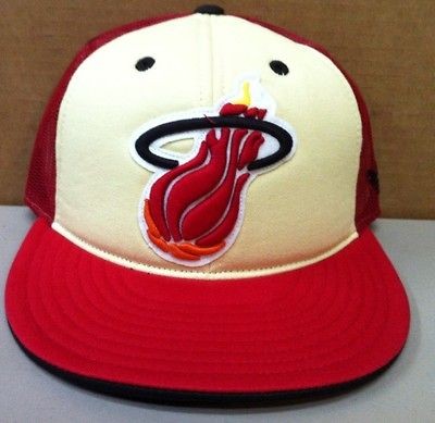   MIAMI HEAT MESH TRUCKER HAT CAP SNAPBACK ADJUSTABLE PATCH NEW NBA LOGO