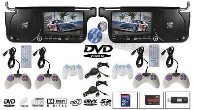 PAIR SUNVISOR MONITOR LCD CD  DVD R DVD PLAYER COMBO