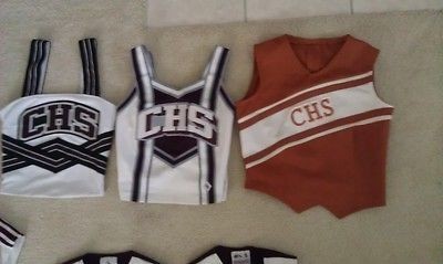 Cheerleader High School CHS 1 Top Only Dance Uniform Suit White Maroon 