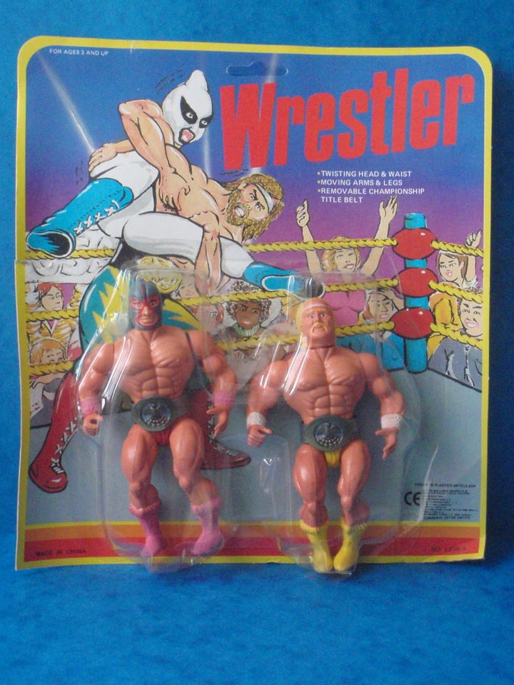 Vintage Toy Figures   KNOCK OFF WRESTLERS   MOC   Wrestling Bootleg 