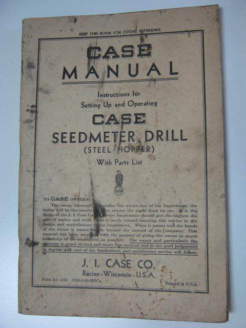   Setting up Operating Manual Seedmeter Drill Steel Hopper Parts