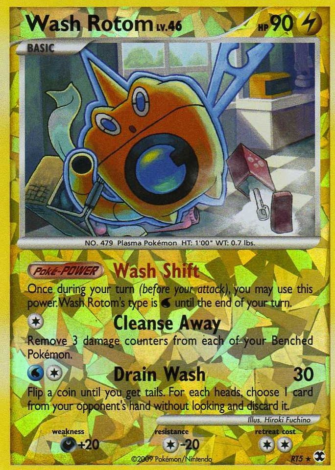 WASH ROTOM RT5 Pokemon Card RISING RIVALS Very RARE HOLO MINT