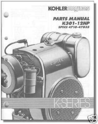 TP 2097 NEW PARTS Manual For K301 KOHLER Engine