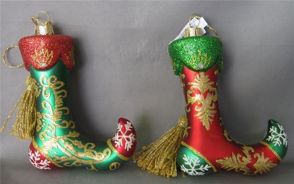 Waterford Marquis Christmas Glass Ornaments ELF SHOE STOCKINGS