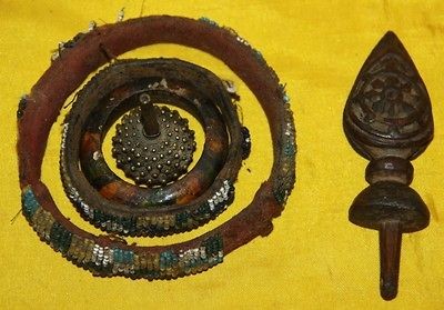 Amazing Set Antique Tibetan Buddhist Ritual Ring Dorje