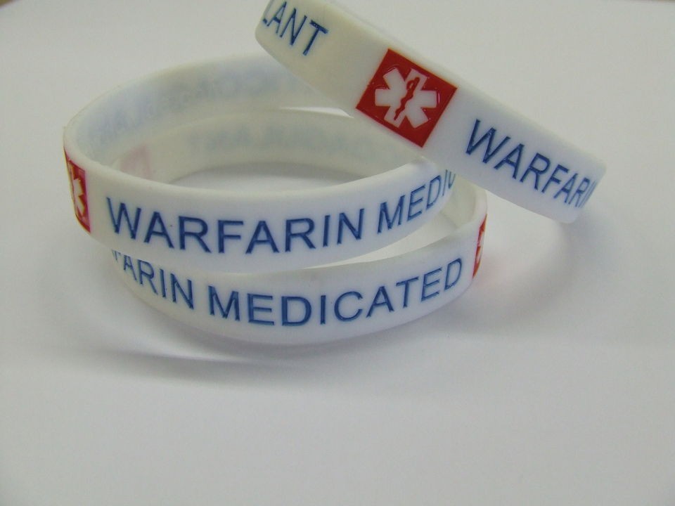   MEDICATED Medical Alert Wristband Silicone bracelet rubber warning NEW