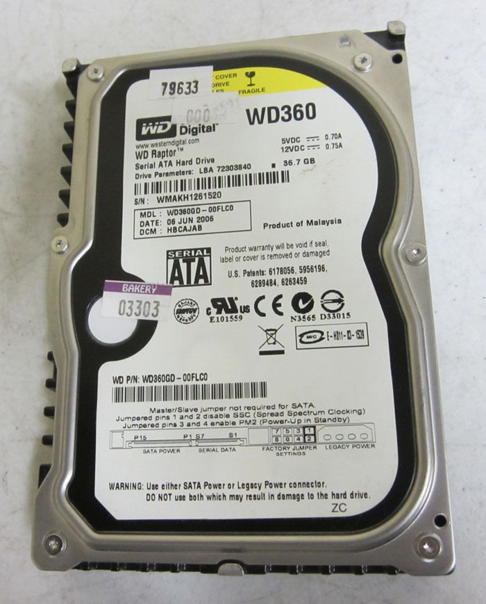 Western Digital WD 36GB 10k SATA Hard Drive WD360GD Raptor