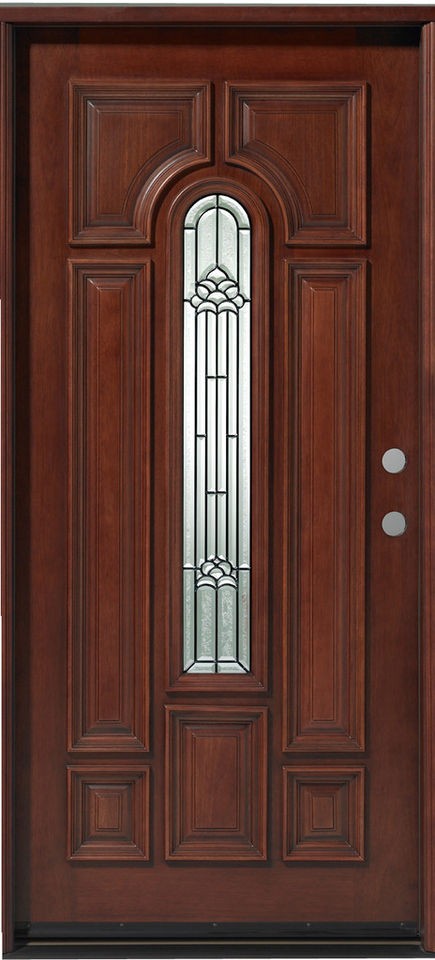 Solid Mahogany Single front Door Pre hung &Finished7525