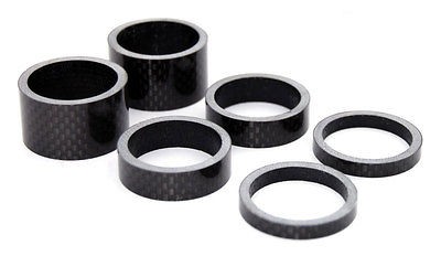 NEW 3K CARBON HEADSET SPACER KIT 6 PCS 20mm 10mm 5mm BICYCLE SPACERS 1 