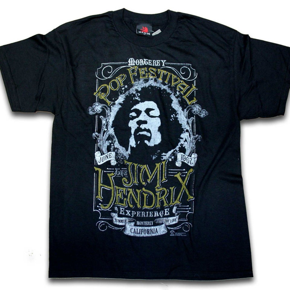 JIMI HENDRIX T SHIRT   MONTEREY POP FESTIVAL PSYCHEDELIC POSTER DESIGN 