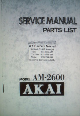 AKAI AM 2600 STEREO INTEGRATED AMP SERVICE MANUAL BOUND ENG INC 