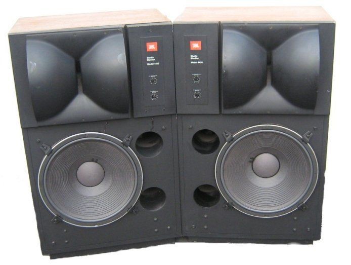 JBL MODEL 4430 BI RADIAL STUDIO MONITORS   WALNUT CABINETS   NICE 