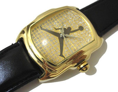 Iced Out Hip Hop Goldtone Jordan Mens Watch Item 5559