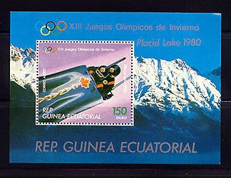 Luge Lake Placid 1980 Winter Olympics MNH Souvenir Sheet