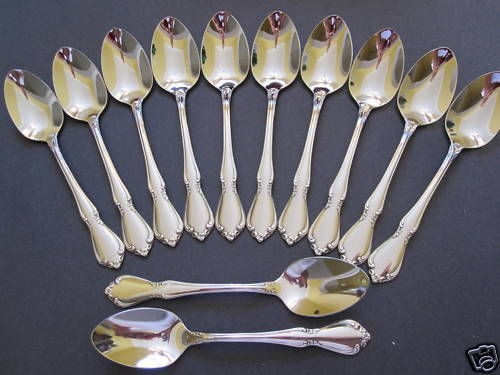 12 CHATEAU TEASPOONS ONEIDA NEW 18/8 STAINLESS