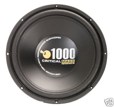 SS122 12 SUBWOOFER CRITICAL MASS AUDIO UL12 SPEAKER JL DEEP LOW SPL 