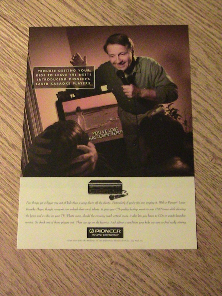 1994 PIONEER ADVERTISEMENT LASER KARAOKE PLAYER AD MAN