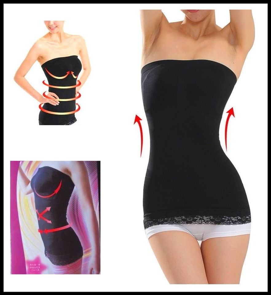 Womens Slimming Tubetop   Shapewear Strapless Black Top   Body Shaper