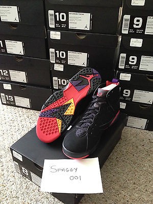 NIB NIKE AIR JORDAN 7 RETRO RAPTOR SZ 10.5 BLACK/TRUE RED/CHARCOAL/C 