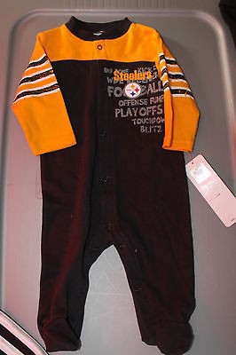 pittsburgh steelers kids pajamas size 0/3 months yellow/black