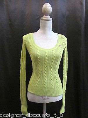 Hollister abercrombie kelly green knit top tunic cable women sweater 