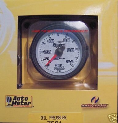 AUTOMETER PHANTOM II OIL PRESSURE GAUGE 2 1/16 7521