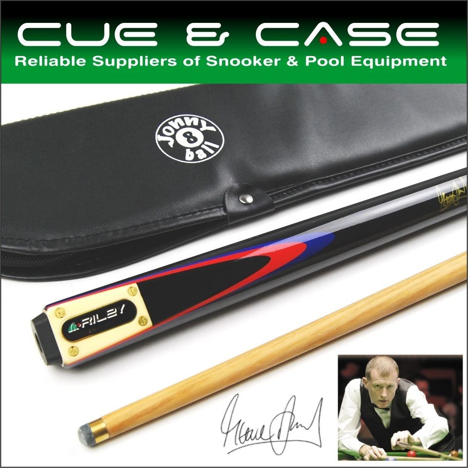 Riley STEVE DAVIS Short 42 Kids Junior 2pc Ash Snooker Cue + FREE 