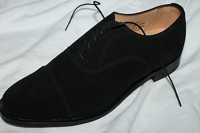 ALLEN EDMONDS, ALFRED SARGENT, BLACK SUEDE CAP TOE SHOES, ENGLAND 10D 