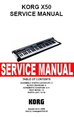 Korg X50 X 50 ~ REPAIR / SERVICE MANUAL = [Paper]