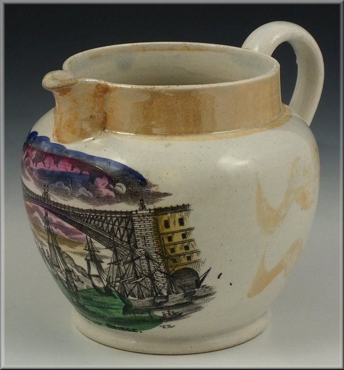 Lovely 19th C Sunderland Lustre Sunderland Bridge Jug