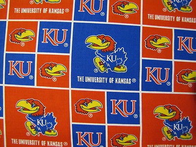Yard University Of Kansas Jay Hawks Cotton Fabric