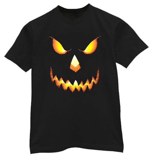 BIG & and TALL * Jack o lantern pumpkin face halloween design tee 