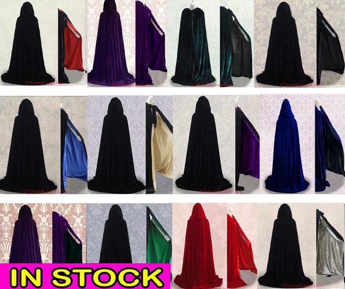   Capes Black Hooded Cloaks Witchcraft Halloween Wedding Shawl Sca