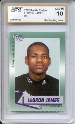 LEBRON JAMES 2002 Rookie Review MGS 10 Rookie 1st Card