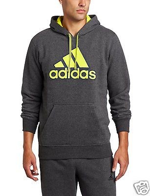 ADIDAS POST ROUTE HOODIE DARK GREY MENS SIZE LG NWT