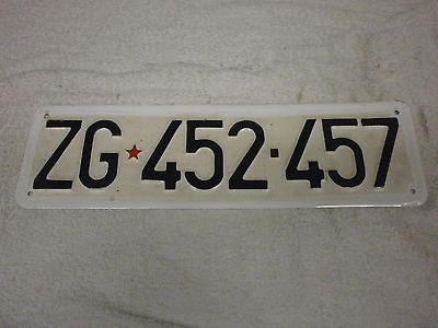   (EX YUGOSLAVIA) WITH COMMUNIST STAR #ZG452 457 RARE LICENSE PLATE