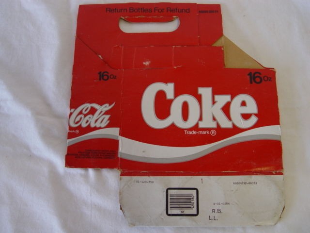 1980s Coca Cola NEW Coke 16oz Bottle 6 Pack Carrier