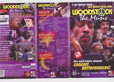 WOODSTOCK THE MUSIC X 3 TAPES MINT SEALED VIDEO PAL VHS~ A RARE FIND