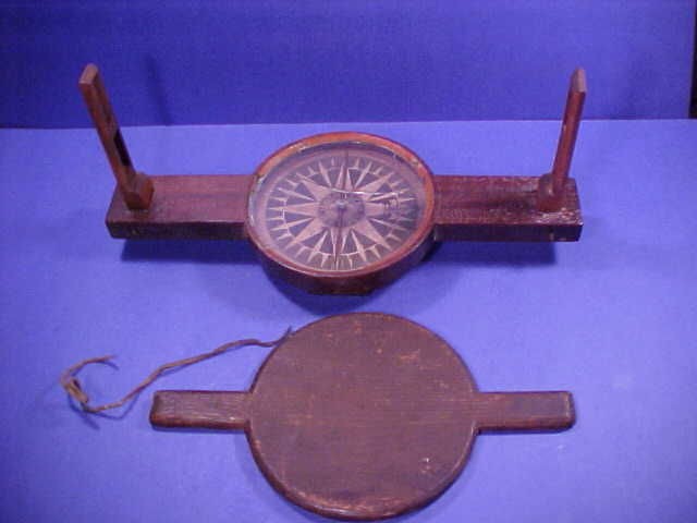 1830 Henry Pearson Wood Surveyors Compass   Colonial Syle Wood Compass