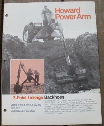   Power Arm 3 Point Backhoe Showroom Brochure Original OE Literature