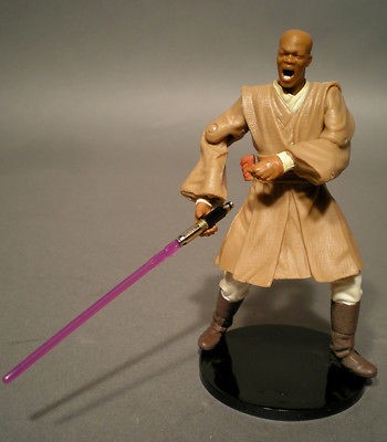 STAR WARS AOTC MACE WINDU GEONOSIAN RESCUE with METAL HILT LIGHTSABER 