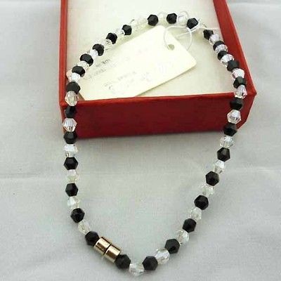   White Bicone Crystal Gem Beads Magnetic Style Anklet Bracelet Jewelry