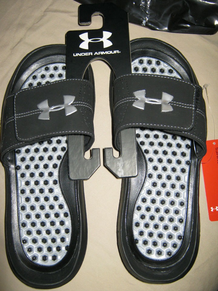 NWT Mens Under Armour Playmaker Massage Slide Flip Flop Beach Shoes