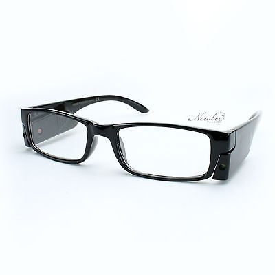 00 LED Light Reading Glasses With A Push Of A Button Black Slim 
