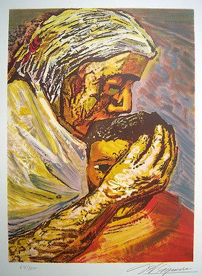 DAVID ALFARO SIQUEIROS Signed 1968 Color Lithograph